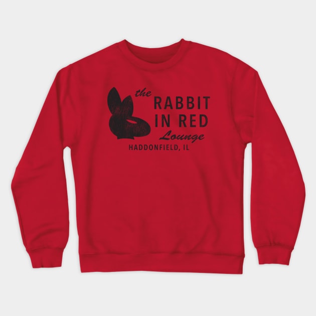 Rabbit In Red Lounge Crewneck Sweatshirt by AnimalatWork